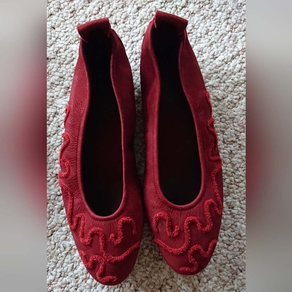 Arche Bareva ballerinas in dark red size 10